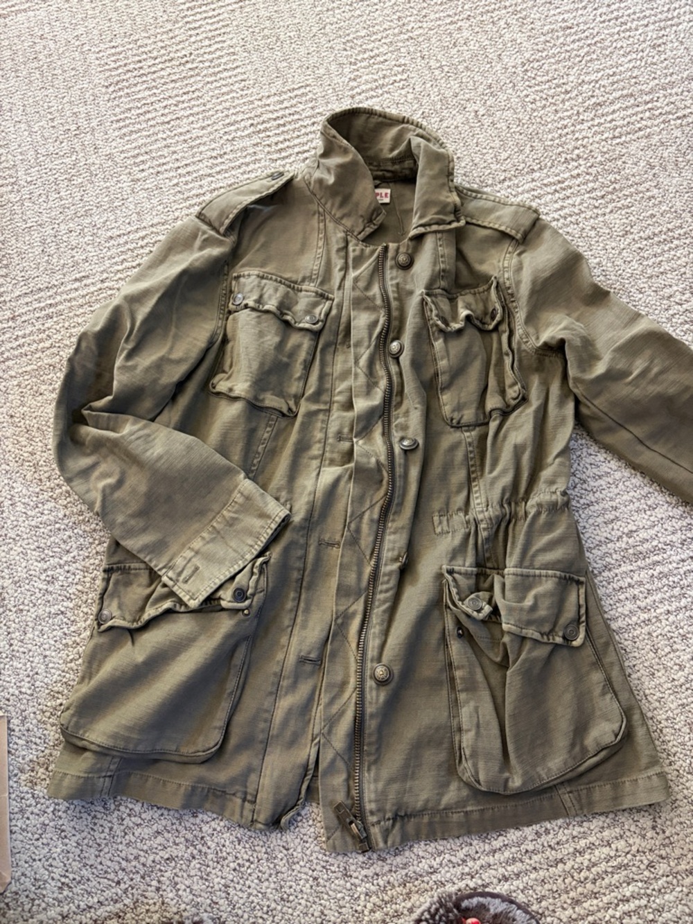 Free People Olive Military Field Anorak Jacket